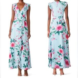 Fame and Partners floral maxi wrap dress XS